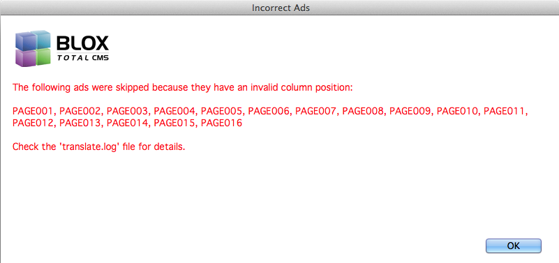 Layout error 2